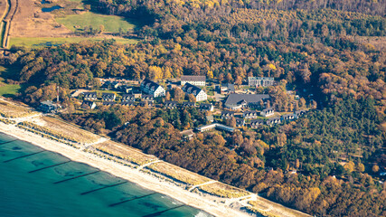 Luftaufnahme vom Ostseebad Markgrafenheide an der Ostsee in der Rostocker Heide
