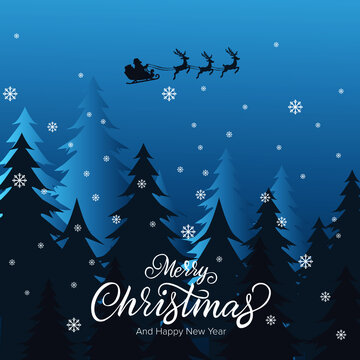 Merry christmas and happy new year social media template