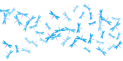Fototapeta na wymiar Fairy cyan blue dragonfly isolated vector illustration. Spring little insects. Decorative dragonfly isolated girly wallpaper. Tender wings damselflies graphic design. Nature beings