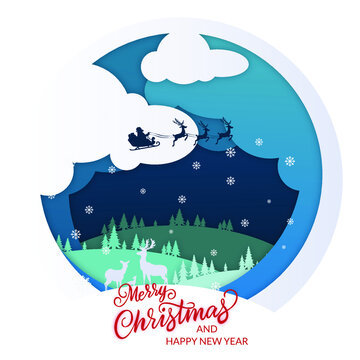 Merry christmas and happy new year social media template