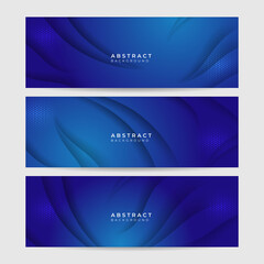 Fototapeta premium Modern blue purple abstract banner background design. Vector illustration design for presentation, banner, cover, web, flyer, card, poster, game, texture, slide, magazine, and powerpoint.