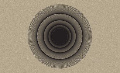 abstract graphic concentric net on grain paper © L.Dep