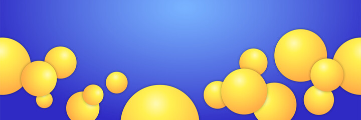 Blue yellow abstract banner background. Business long banner template. Horizontal header web banner. Modern cover header background for website design, Social Media Cover ads banner, flyer, invitation