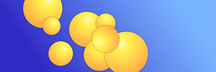 Blue yellow abstract banner background. Business long banner template. Horizontal header web banner. Modern cover header background for website design, Social Media Cover ads banner, flyer, invitation