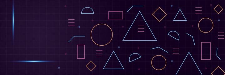 Abstract technology banner background. Abstract banner design web template. Horizontal header web banner. Modern cover header background for website design, Social Media Cover ads banner, flyer