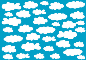 background of white clouds in a blue sky