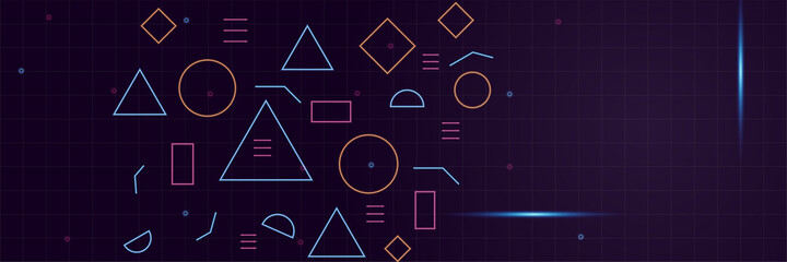 Abstract technology banner background. Abstract banner design web template. Horizontal header web banner. Modern cover header background for website design, Social Media Cover ads banner, flyer