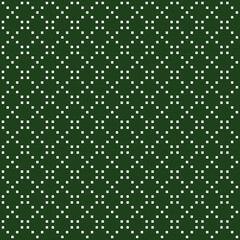 simple vector pixel art seamless pattern of white diagonal dotted lines on a dark green background