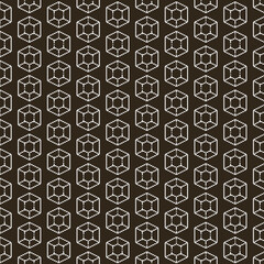 simple vector pixel art black and white seamless pattern of abstract hexagonal diamond gemstone