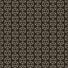 simple vector pixel art black and white seamless pattern of abstract hexagonal diamond gemstone