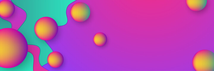 Abstract modern colorful gradient wide geometric banner design. Modern cover header background for website design, social media cover ads banner, flyer, invitation card