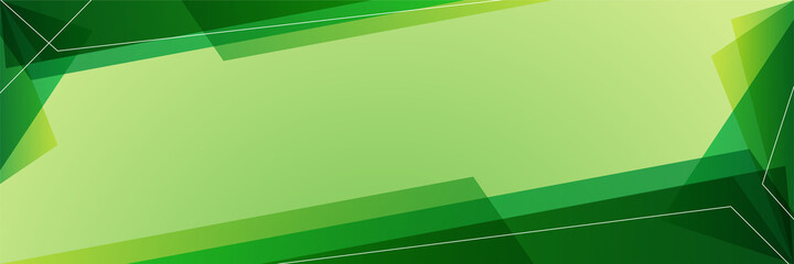 Fototapeta premium Abstract modern colorful green gradient wide geometric banner design. Modern cover header background for website design, social media cover ads banner, flyer, invitation card