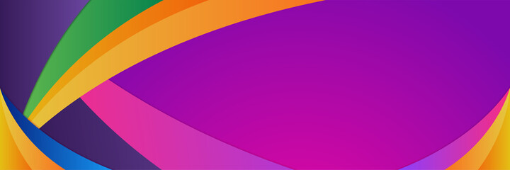Abstract modern colorful gradient wide geometric wave banner design. Modern cover header background for website design, social media cover ads banner, flyer, invitation card