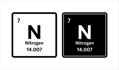 Nitrogen symbol. Chemical element of the periodic table. Vector stock illustration.