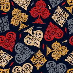 Gambling vintage seamless pattern