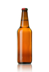brown bottle with beer