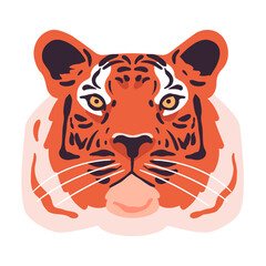 2022 symbol - Tiger. Isolated vector illustration.