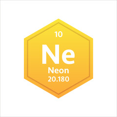 Neon symbol. Chemical element of the periodic table. Vector stock illustration.