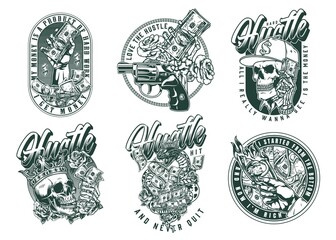 Vintage monochrome money logos