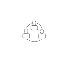 Teamwork icon isolated on white background. Teamwork icon for web site, app, marketing and logo. Creative business concept, vector illustration