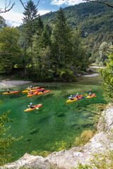 Rafting, Sava Bohinjka in Triglav national park, Slovenia