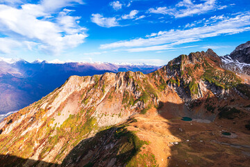 Majestic Caucasus Mountains in autumn.