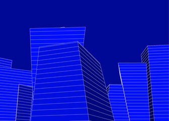 Fototapeta na wymiar Modern architecture digital drawing