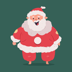 Funny Santa Claus character vector cartoon illustration isolated on background.