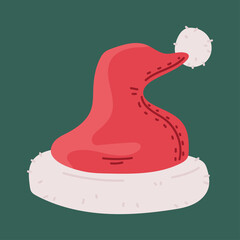 Santa Claus hat vector cartoon illustration isolated on background.