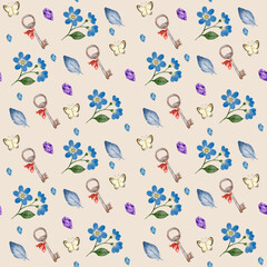 watercolor pattern in vintage style 