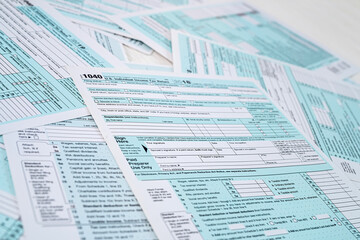 many American tax forms 1040 are mixed