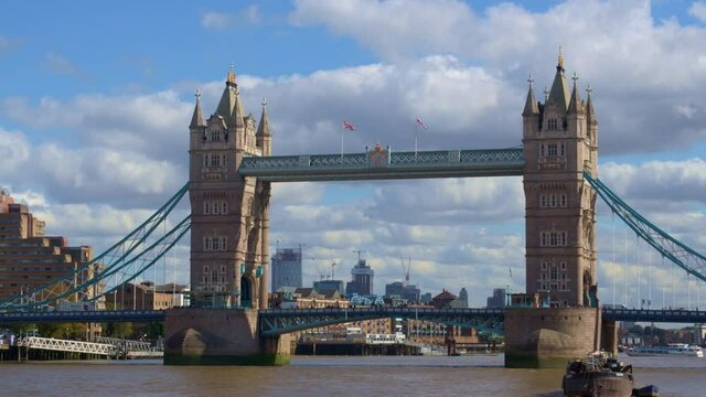 London, England, City Area Tower bridge Central Time Lapse
