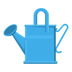 Fototapeta premium Blue garden watering can vector cartoon illustration isolated on a white background.