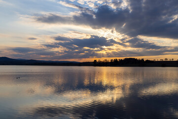 Obraz premium Dehtar pond, Southern Bohemia, Czech Republic