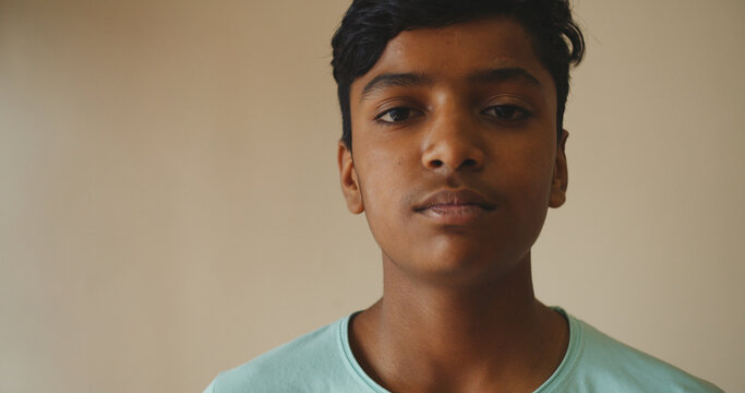 Portrait of a handsome young boy from India