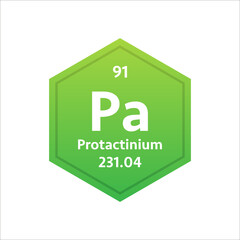 Protactinium symbol. Chemical element of the periodic table. Vector stock illustration