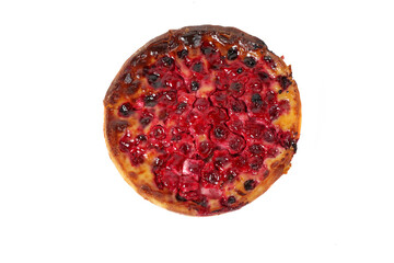 cherry clafoutis on a white background 