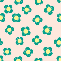 Floral art, Flowers and leaf Seamless pattern, Vector illustration.