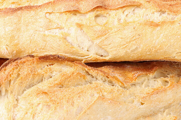 texture of a baguette, close up of bread