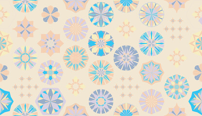 Seamless geometric pattern in retro style. Hexagonal tile pattern.
