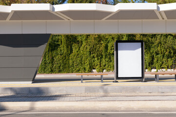 Poster stand. Street billboard mock up