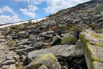 Beautiful stones on top of the mountainside.