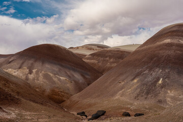 Rolling Bentonite Hills in Utah desert