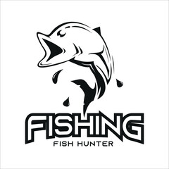 Fish Logo Mascot Silhouette, Suitable For Fish Seekers With Extreme Conditions
