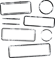 Set of vector stamps without text. Elements isolated on white background. Editable color.