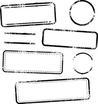 Set of vector stamps without text. Elements isolated on white background. Editable color.