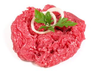 Minced Beef with Onions - isoladet on white background