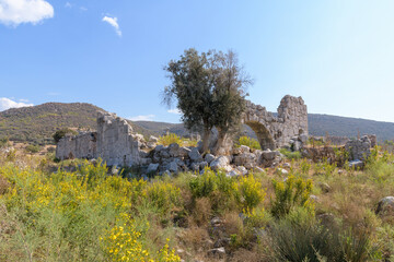 Fototapeta na wymiar Ruins of roman bath in ancient city Patara