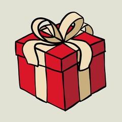 doodle freehand sketch drawing of a gift box.