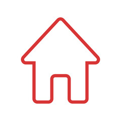House line vector icon. Red symbol